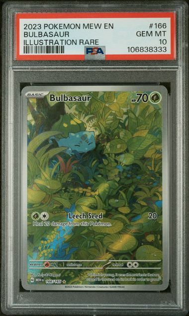 PSA 10 - 2023 POKEMON MEW EN-151 ILLUSTRATION RARE #166 BULBASAUR PSA 10